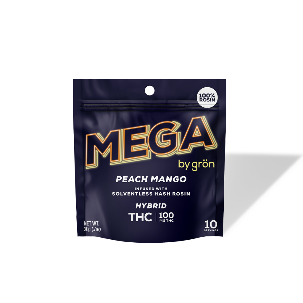 Gron Peach Mango Gummy Candy Edible, 100mg, 2pk - image 2