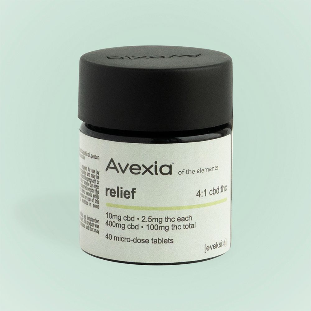 Avexia Relief Pill Capsule/Tablet Edible, 100mg, 40pk Capsule