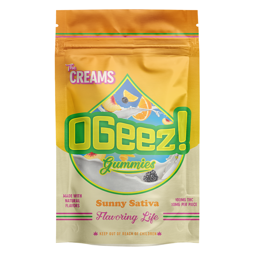 OGeez The Creams, Sunny Sativa Gummy Candy Edible, 100mg, 10pk