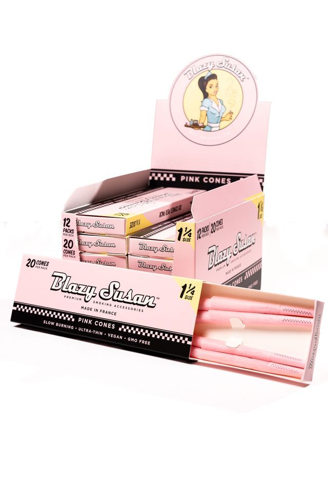 Pink Pre Rolled Cones - 1 1/4" 20 ct Blazy Susan