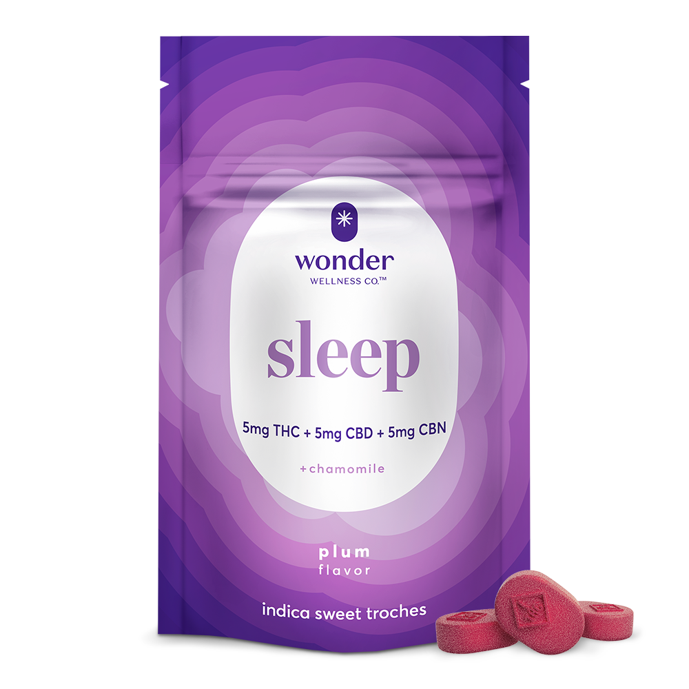 * Wonder Wellness Co.™ Sleep 1:1:1 THC:CBD:CBN Plum Troches Distillate Sweet Troches, 100mg, 20pk
