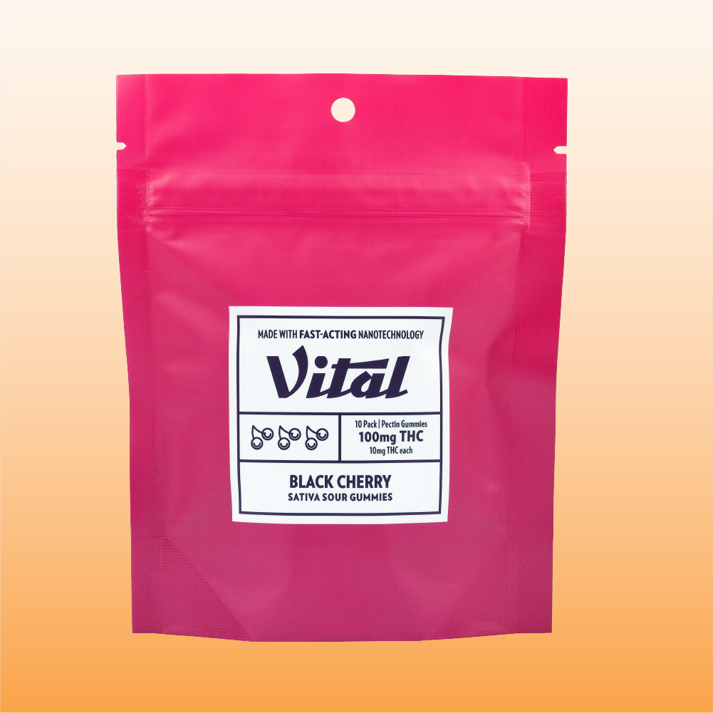 Vital RSO Black Cherry Gummy Candy Edible, 100mg, 10pk
