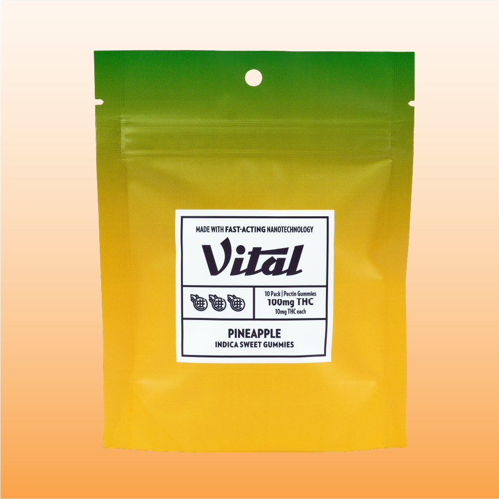 Vital Pectin Pineapple Gummy Candy Edible, 100mg, 10pk