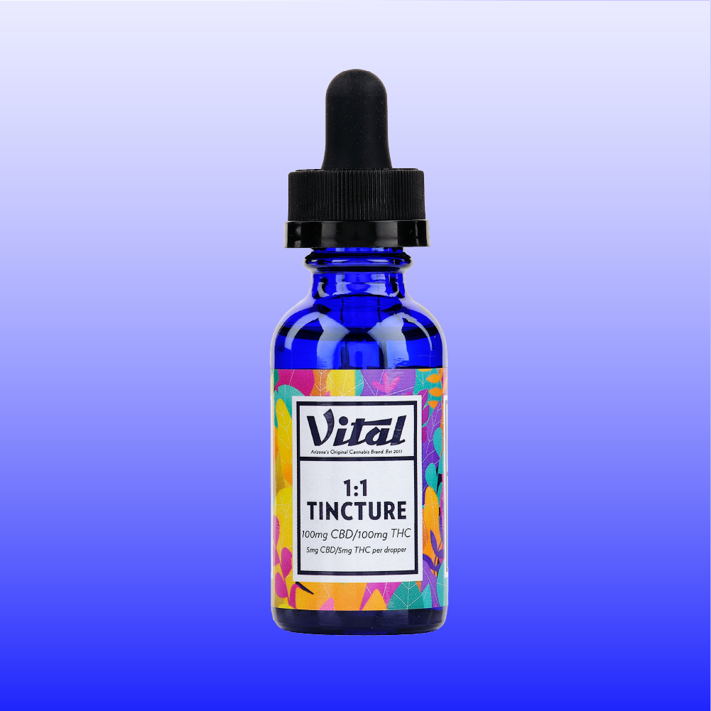 Vital 1:1 CBD:THC Dropper Oil Based Tincture, 100mg Oil Based