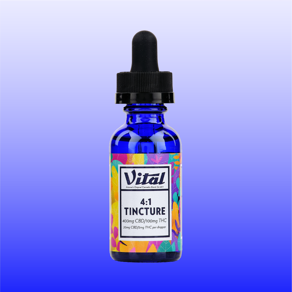 Vital 4:1 CBD:THC Dropper Oil Based Tincture, 100mg Oil Based