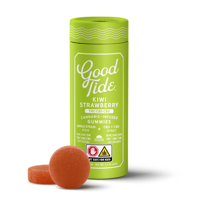 Good Tide Live Rosin Kiwi Strawberry 1:1:1 THC: CBD: CBG | 10 Pack 100mg | 10mg ea