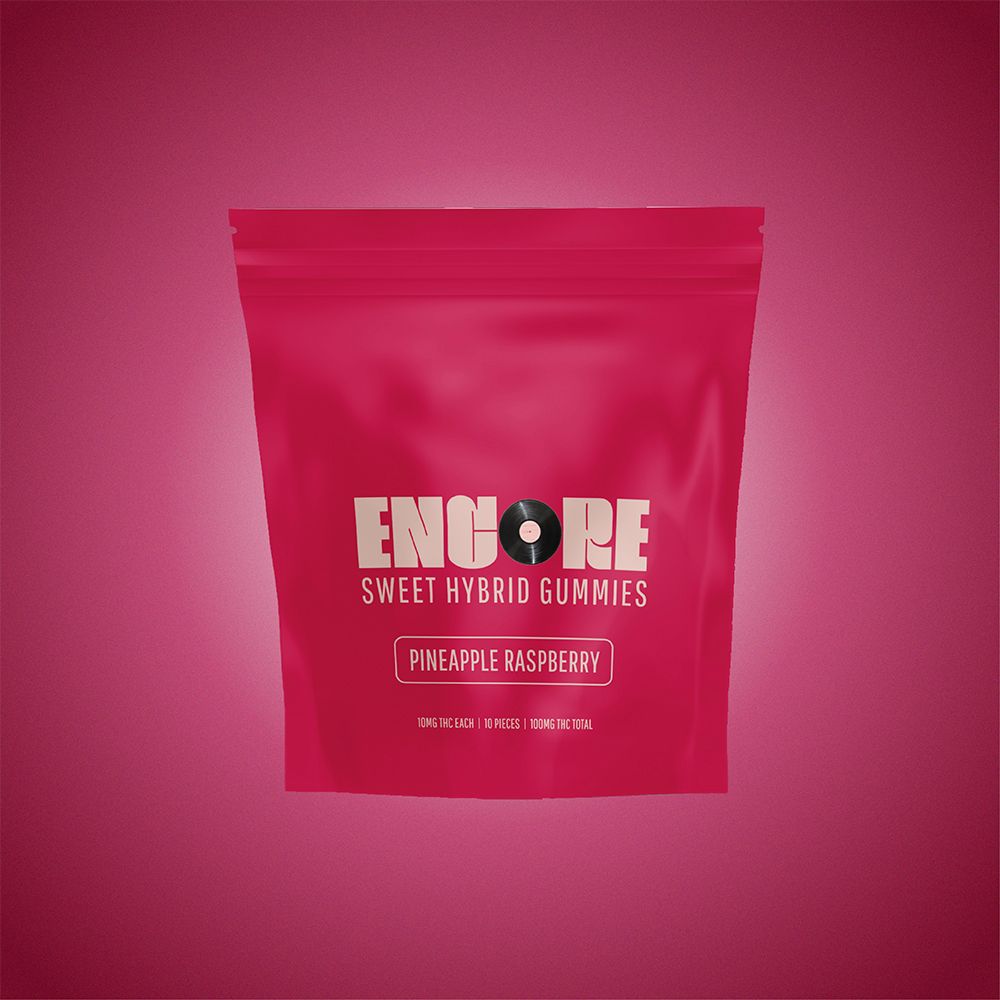 Encore Edibles Pineapple Raspberry Gummy Candy Edible, 100mg, 10pk