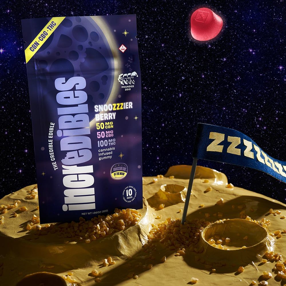 incredibles Snoozzzierberry 1:1:2 CBN:CBG:THC Gummy Candy Edible, 100mg, 10pk - image 3