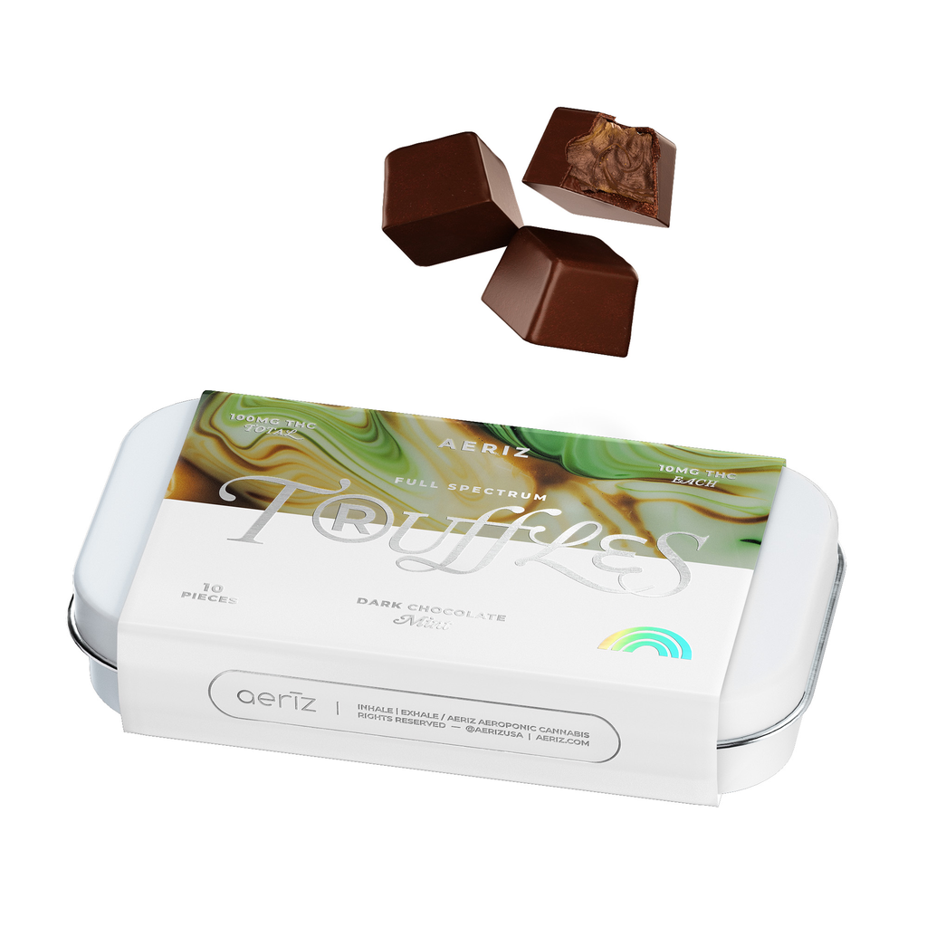 Aeriz Truffles Dark Chocolate Mint Chocolate Candy Edible, 100mg, 10pk