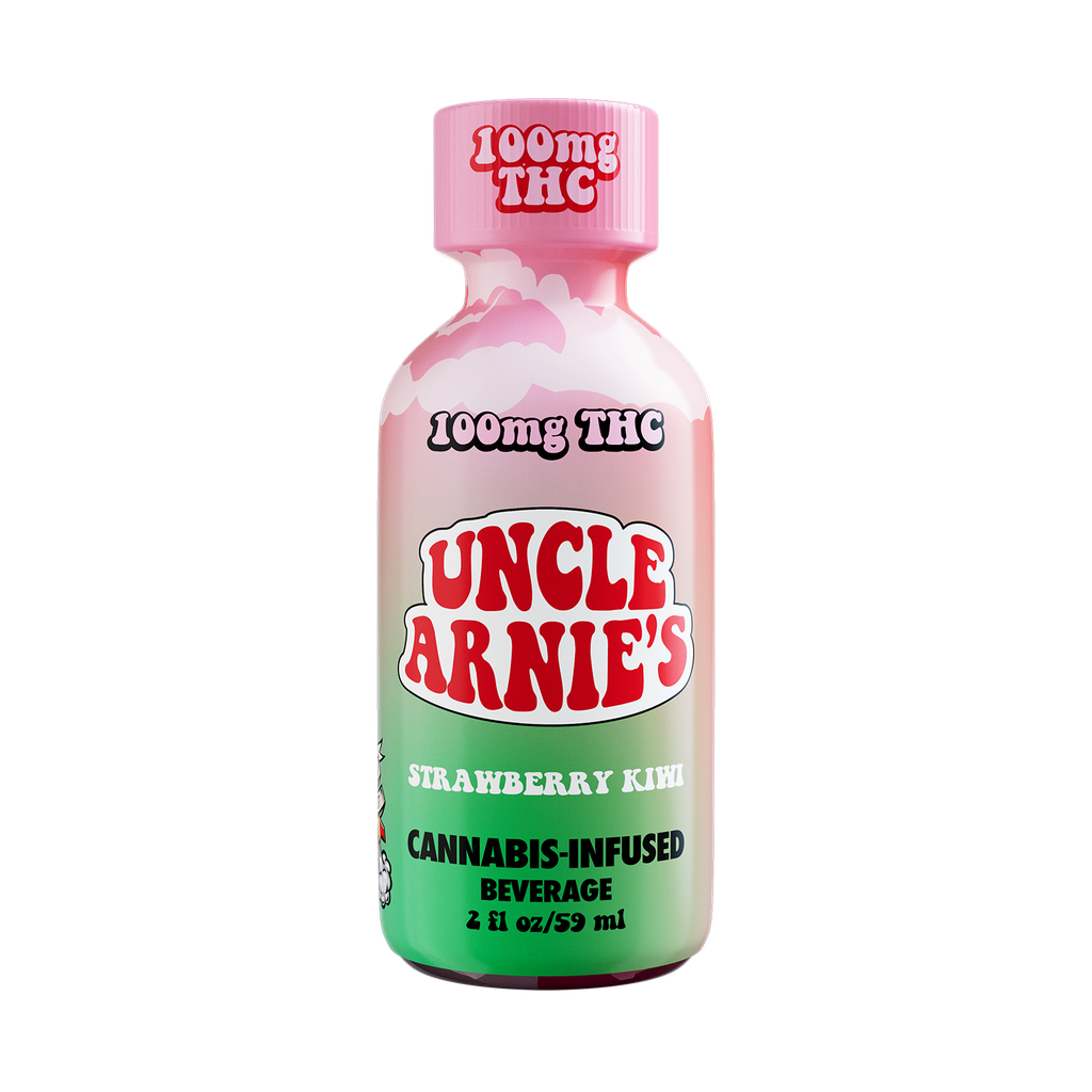 Uncle Arnie's Strawberry Kiwi Drink Beverage Edible, 100mg, 1pk