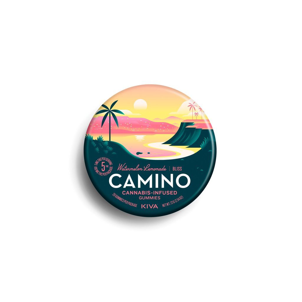 Camino Watermelon Lemonade Gummy Candy Edible, 100mg, 20pk