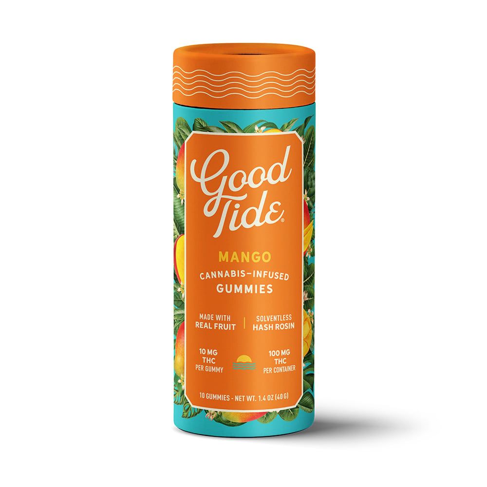 Good Tide Mango Live Rosin Gummy Candy Edible, 100mg, 10pk