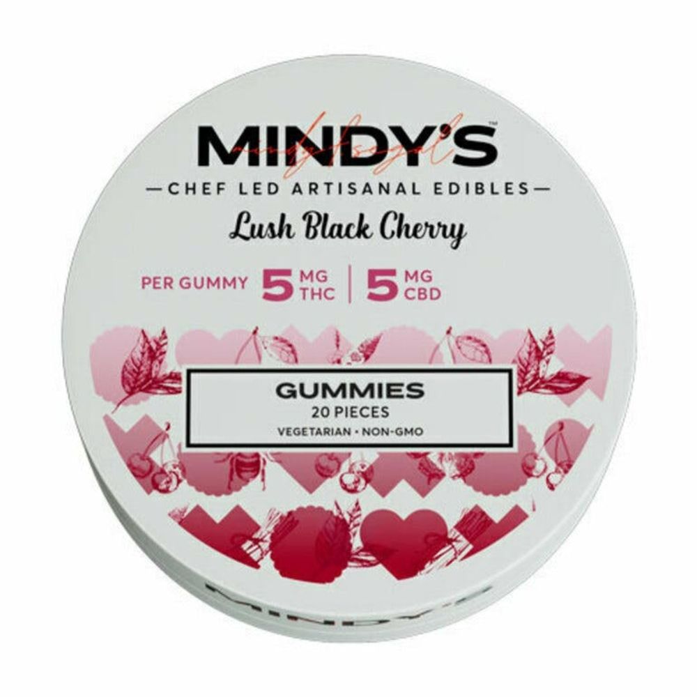Mindy's Lush Black Cherry 1:1 CBD:THC Gummy Candy Edible, 100mg, 20pk