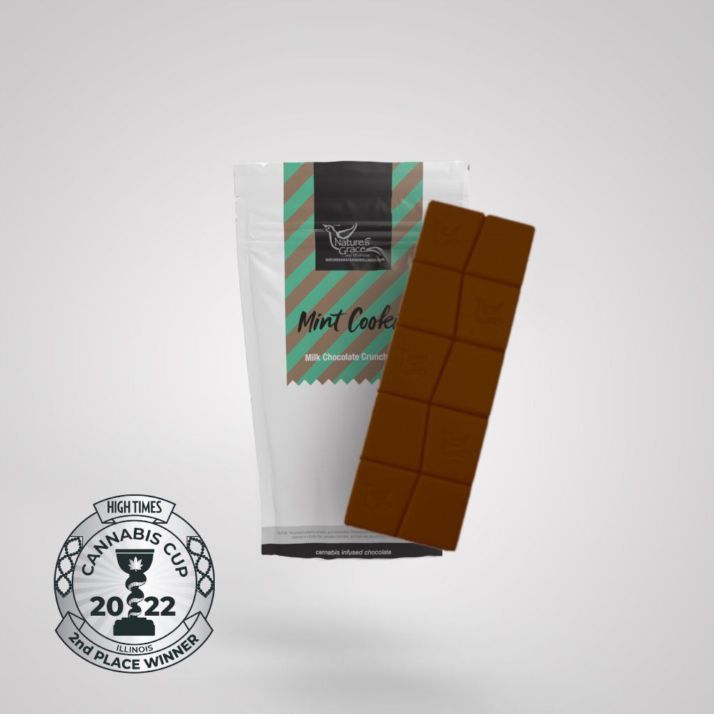 Nature's Grace and Wellness Milk Mint Cookie Bar Chocolate Candy Edible, 100mg, 1pk