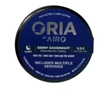 Oria Sleep: Berry Goodnight 1:1:1 THC:CBD:CBN Gummy Candy Edible, 100mg, 10pk