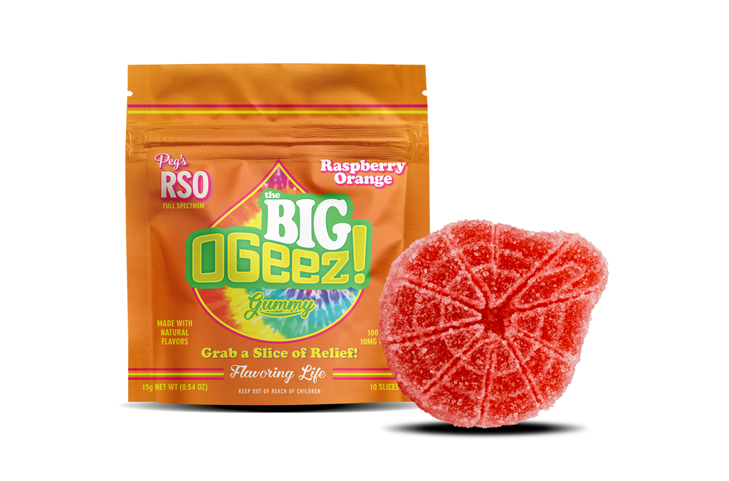 Ogeez! BIG Raspberry Orange RSO Gummy Candy Edible, 100mg, 1pk