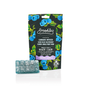 Sour Blue Raspberry Single Scored Smokiez