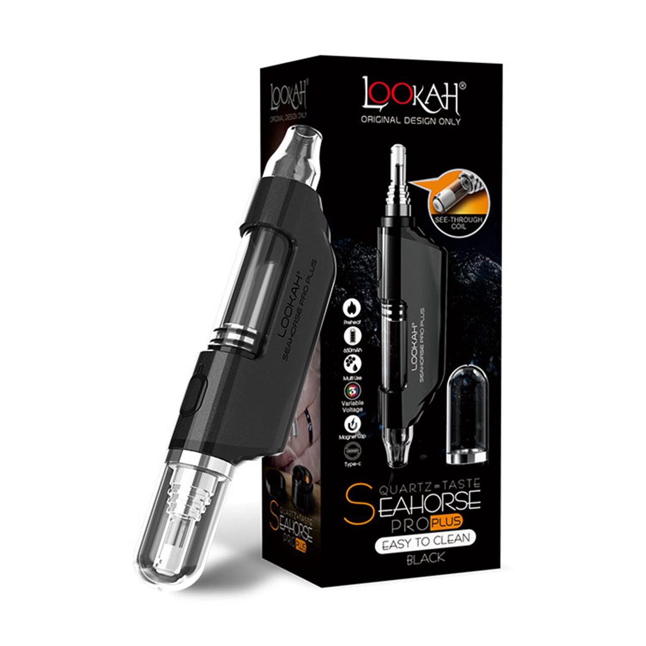 Lookah Seahorse Pro Plus Vaporizer, Black
