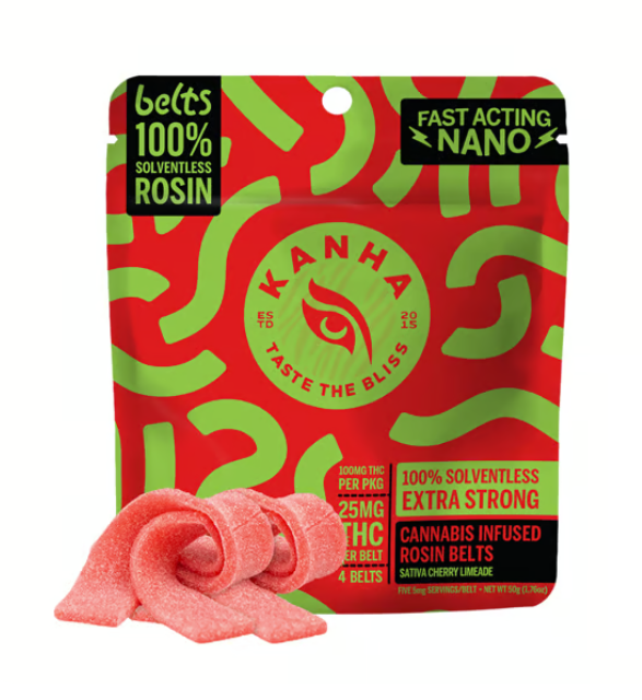 KANHA Cherry Limeade Fruit Belt Gummies 100mg 4pk