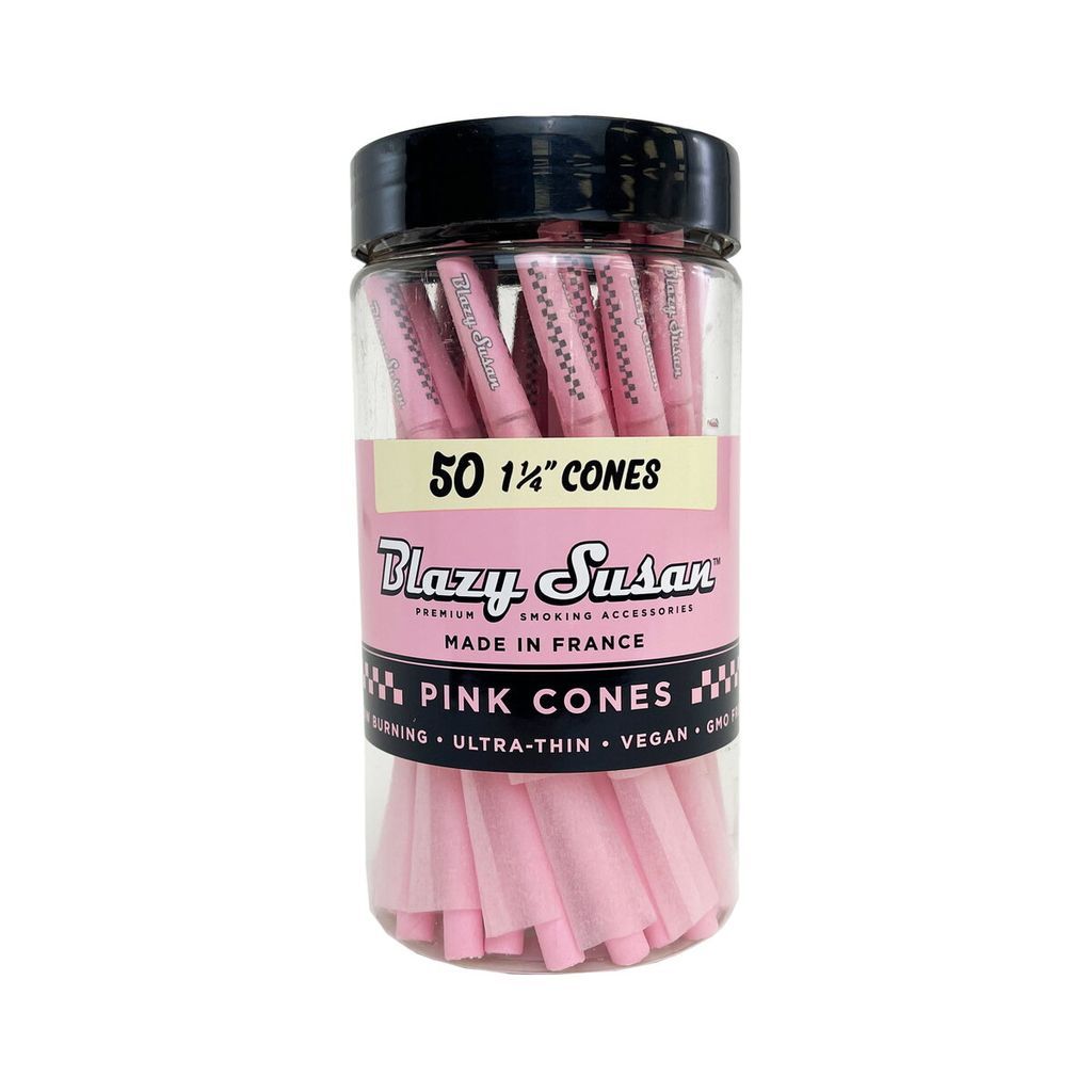 Blazy Susan Cones 1 1/4 Rolling Papers/Cones, Pink, 50pk