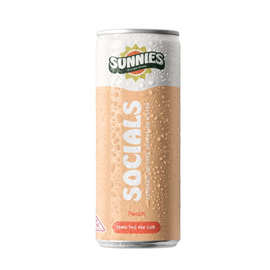 Sunnies Peach Seltzer Drink, 10mg, 12fl oz