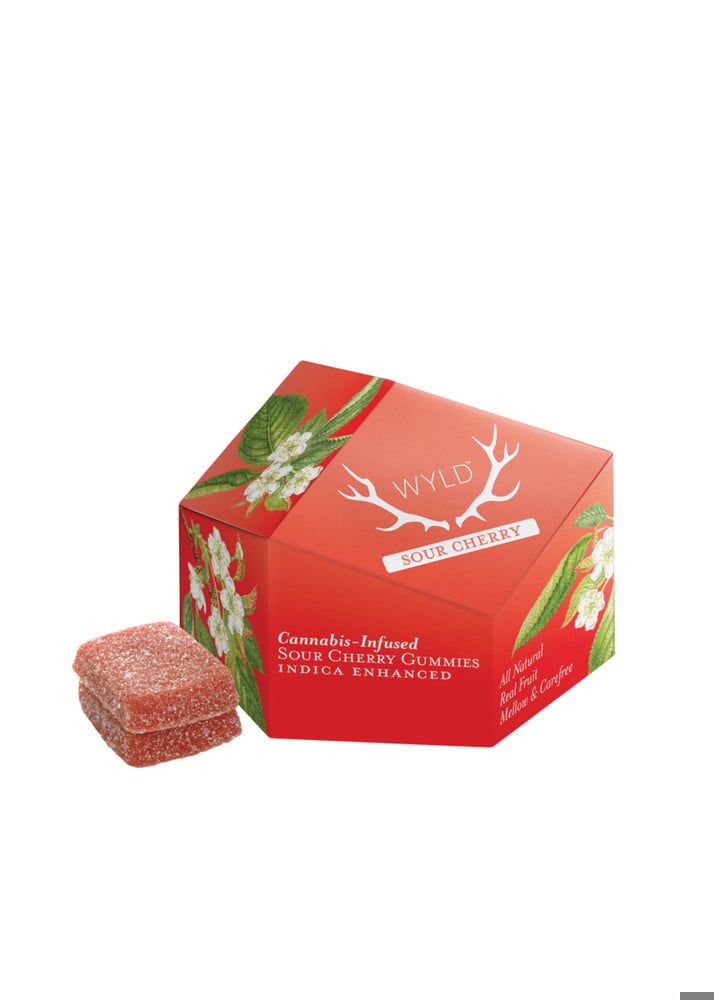 Wyld Sour Cherry Gummy Edible, 100mg, 10pk