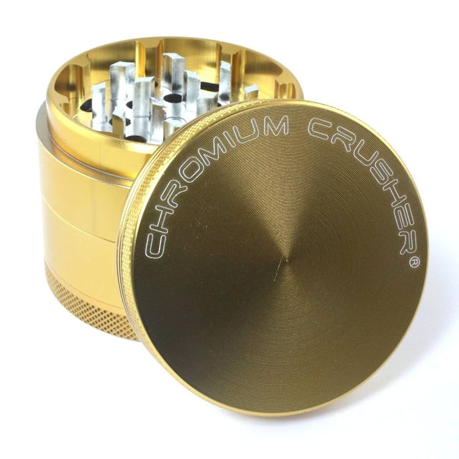 Chromium Crusher 50mm 4 Piece Grinder Grinders, Gold