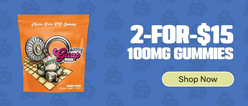 2-for-$15 or 3-for-$20 Savvy Guap 100mg Gummy