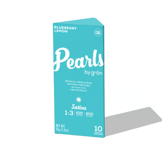 Gron Pearls 1:3 THC:CBG Blueberry Lemon Troches, 100mg, 10pk