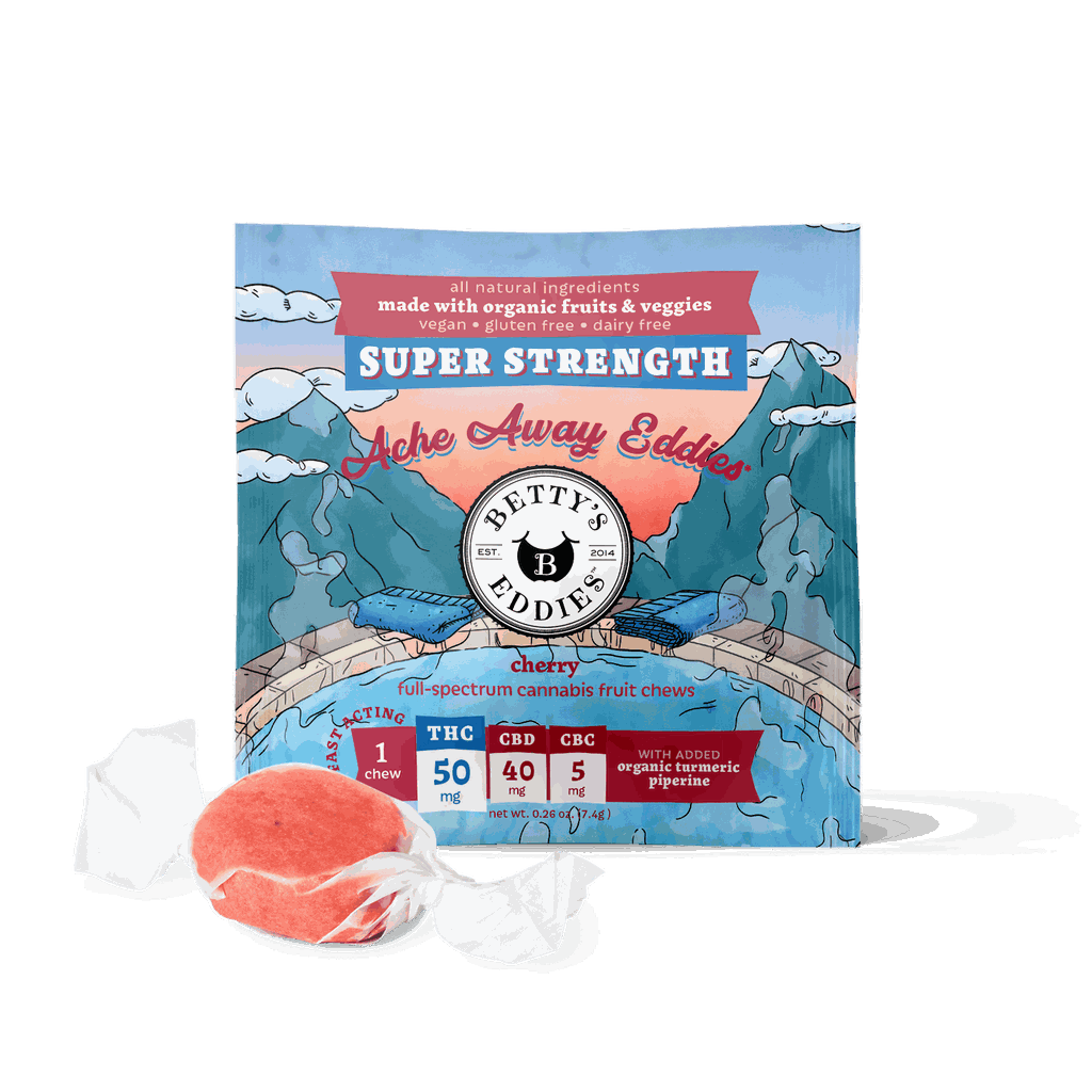 Betty's Eddies Cherry 1:8:10 CBC/CBD/THC Soft Candy Edible, 50mg, 1pk