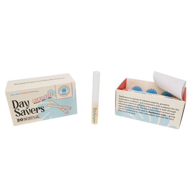 Mini Refined White Tubes w/ Spiral Filter Tips Daysavers Mini Refined White Tubes w/ Spiral Filter Tips Daysavers