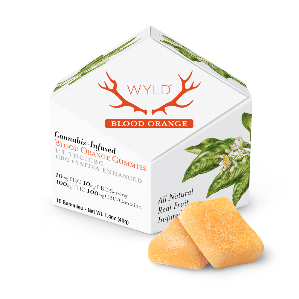 Wyld Blood Orange (1:1 CBC:THC) Gummies 10 Pack | 100mg