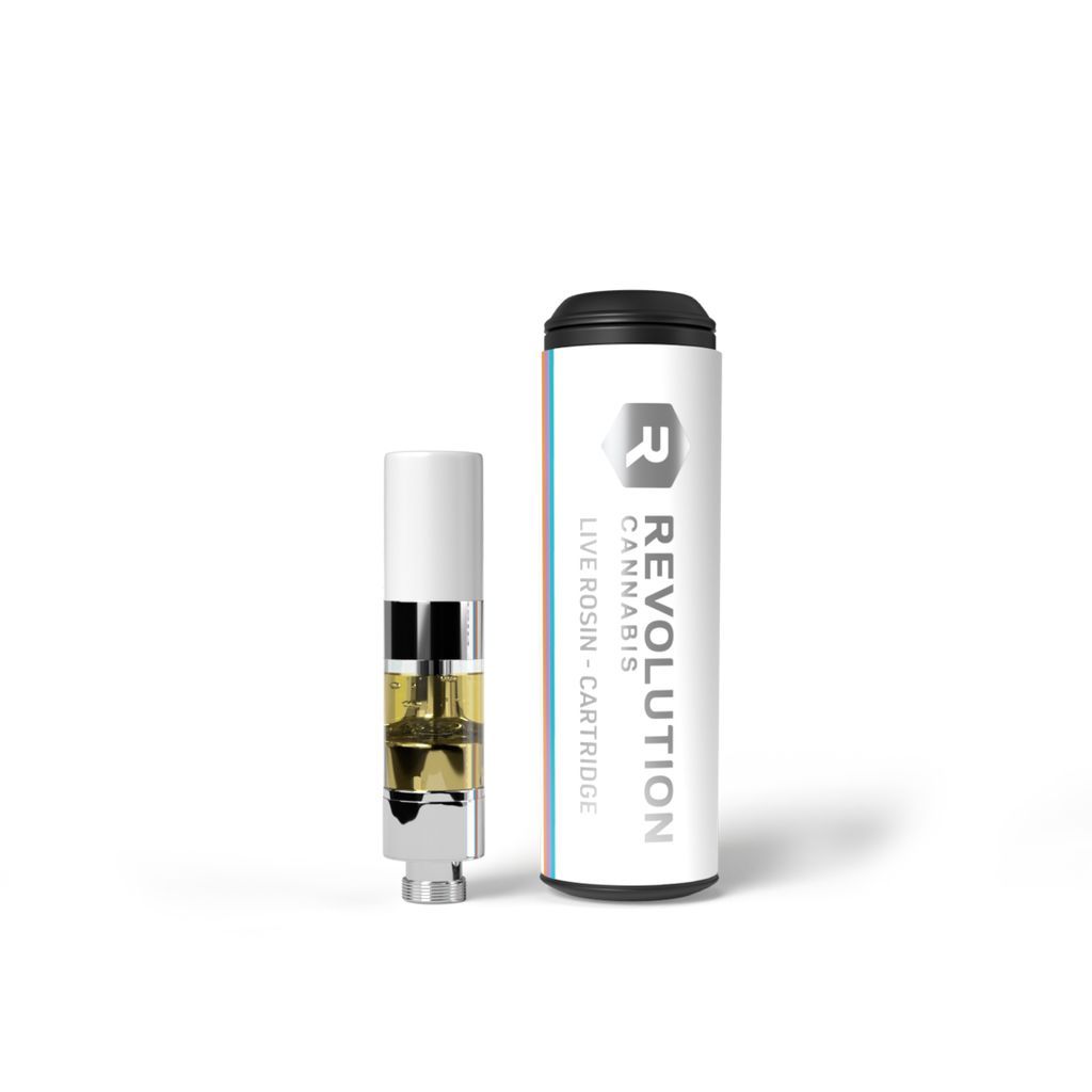 Revolution Cannabis Peach Crescendo Live Rosin Cartridge Vape, .5g