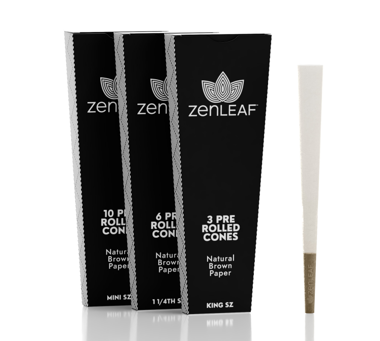 Zen Leaf Cones Rolling Papers/Cones, King Size, 3pk