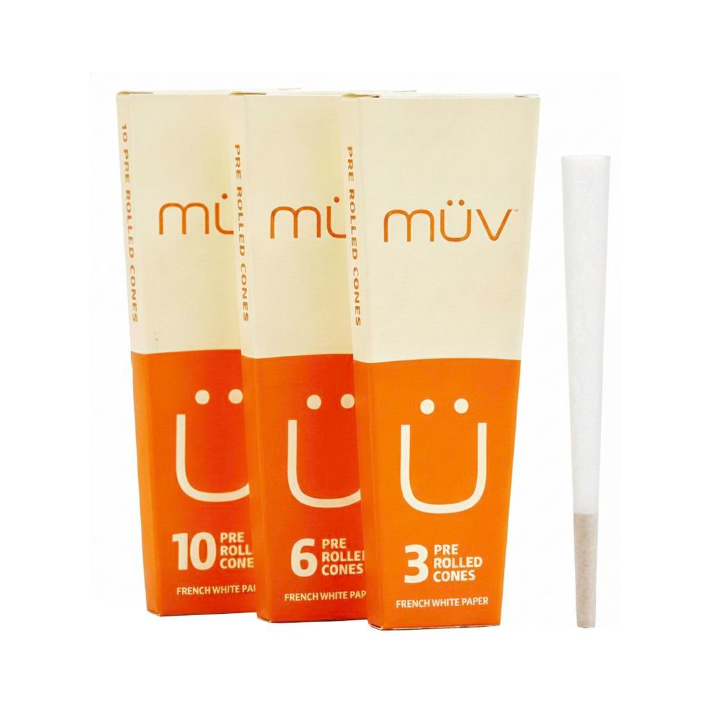 MÜV MÜV Multi-Pack French White Cones Rolling Papers/Cones, 6 Pack
