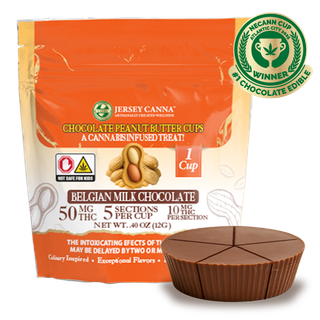 Single Chocolate Peanut Butter Cup | 50mg THC Jersey Canna (Inclusion Gourmet)