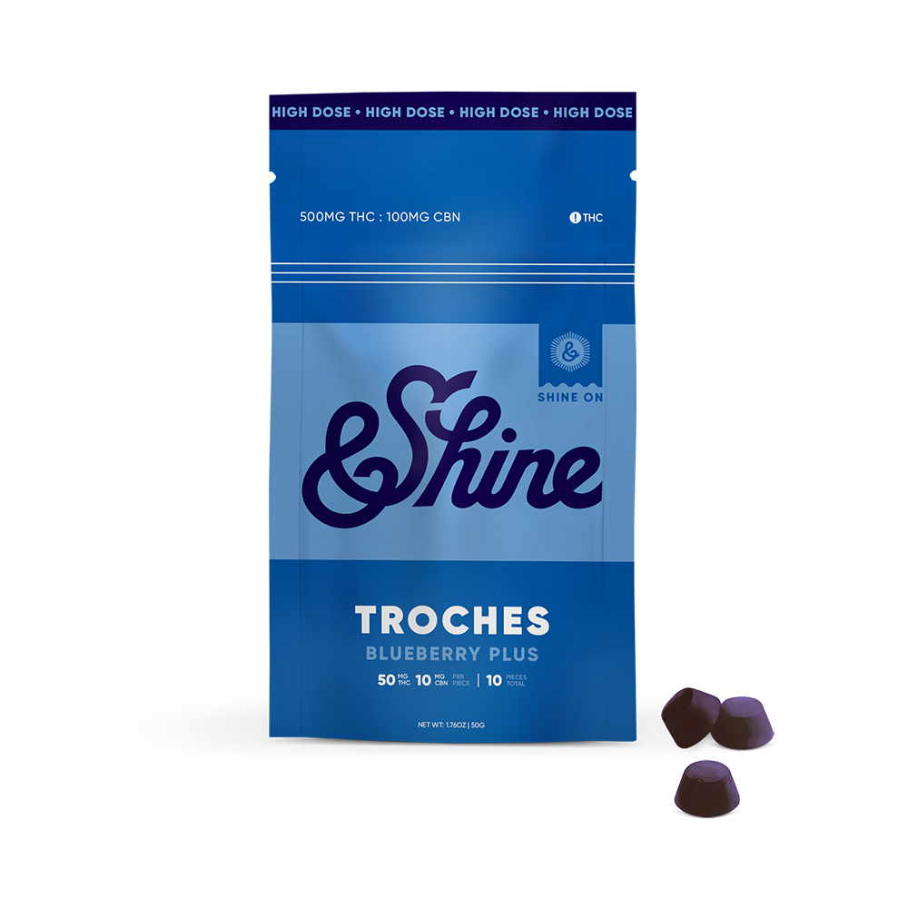 &Shine Blueberry Plus 5:1 Troches Distillate Troches, 600mg, 10pk
