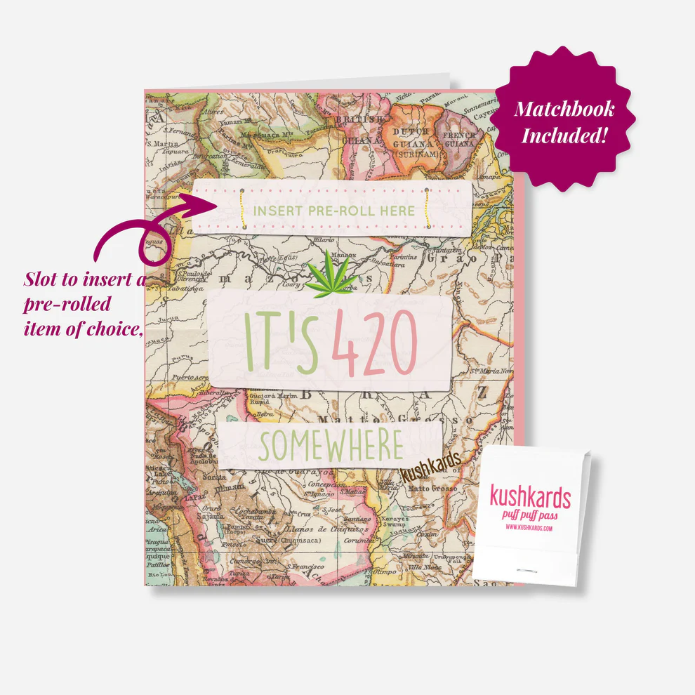Kush Cards Greeting Card w/ Pre-Roll Slot | It's 420 Somewhere