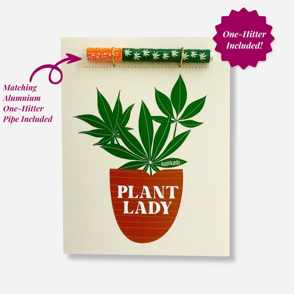 Kush Cards Greeting Card w/ One Hitter Pipe | Plant Lady