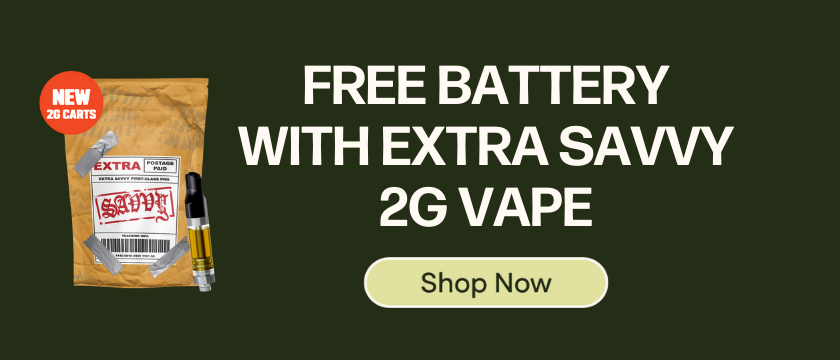 Free Battery with Extra Savvy 2g Cartridge