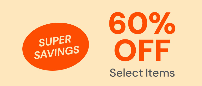 60% OFF select products