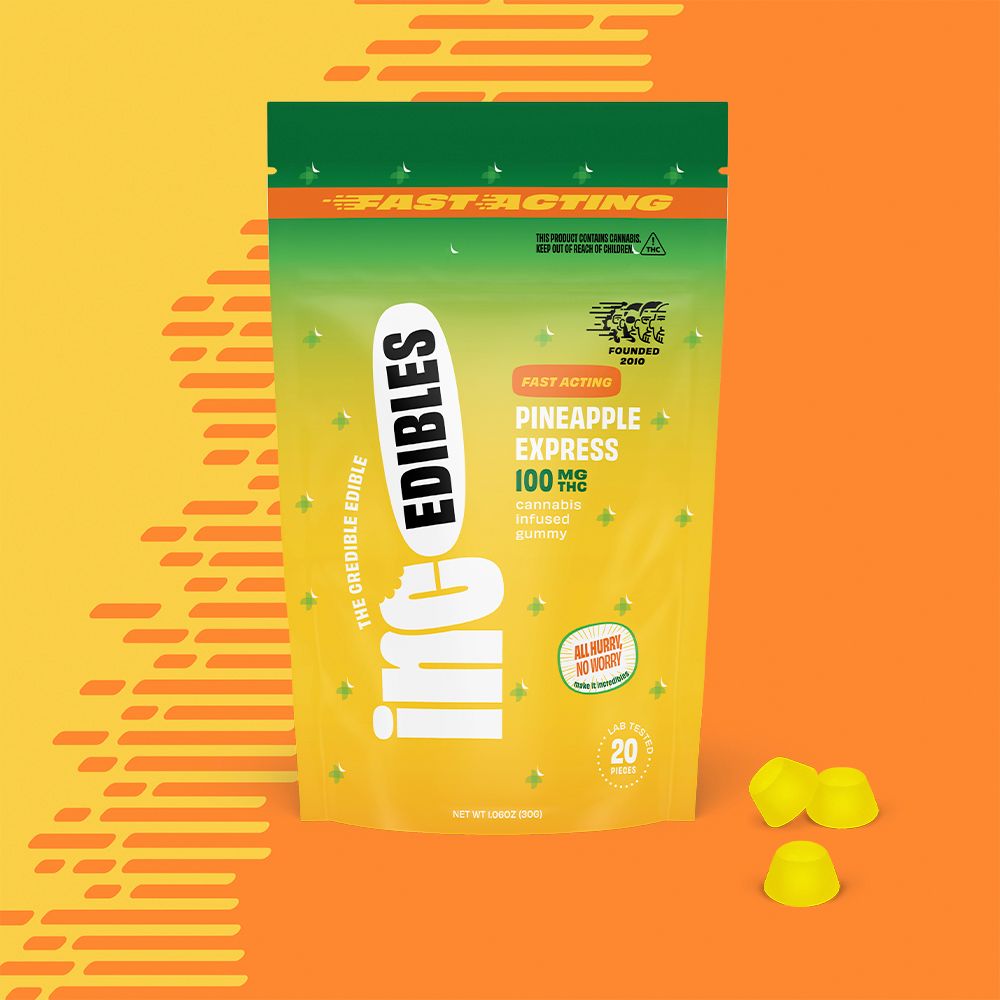 Inc.Edibles Pineapple Express Gummy Candy Edible, 100mg, 20pk