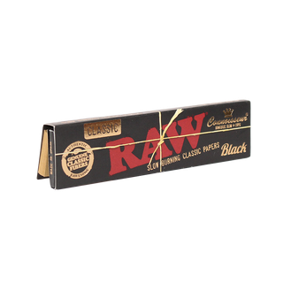 Black King Size Slim Rolling Papers w/Tips RAW