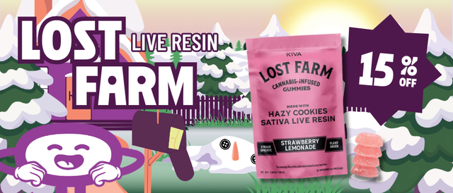 Cannabis Promo, Cannabis Sales, Cannabis Discounts, Cannabis on Sale, 15% Off Lost Farm Live Resin Edibles