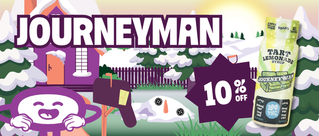 Cannabis Promo, Cannabis Sales, Cannabis Discounts, Cannabis on Sale, 10% Off Journeyman Beverages