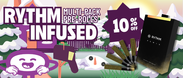 Cannabis Promo, Cannabis Sales, Cannabis Discounts, Cannabis on Sale, 10% Off Rythm Infused Multipack Pre-Roll