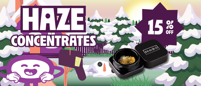 Cannabis Promo, Cannabis Sales, Cannabis Discounts, Cannabis on Sale, 15% Off Haze Concentrates