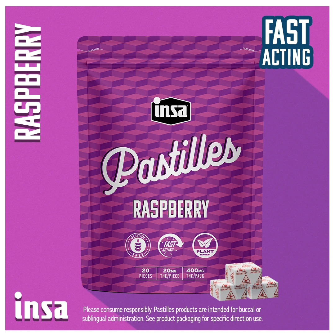 INSA Pastilles Raspberry Diamond Troches, 400mg, 20pk