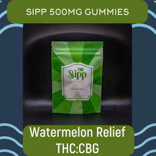 Gummies | Relief | Hybrid | Watermelon | THC:CBG The Sipp