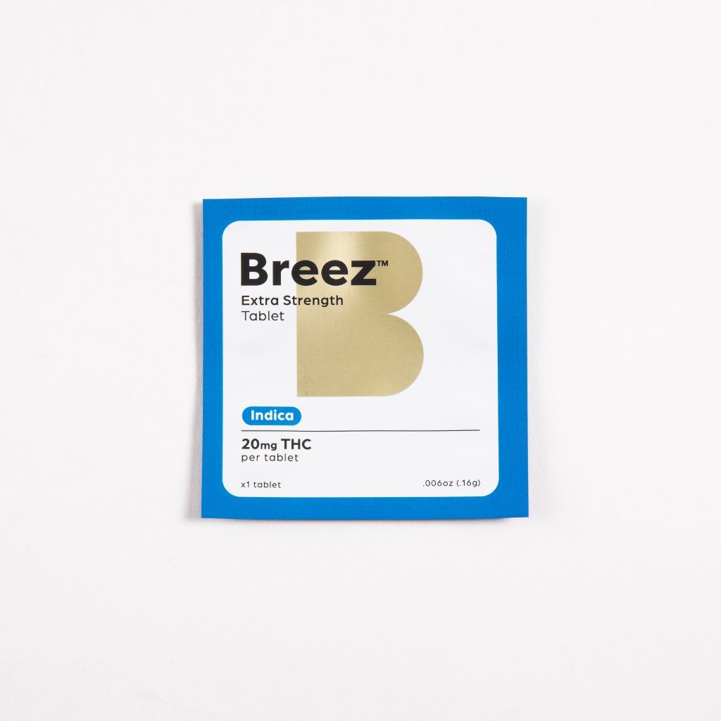 Breez Extra Strength Indica Capsule/Tablet Edible, 20mg, 1pk Tablets